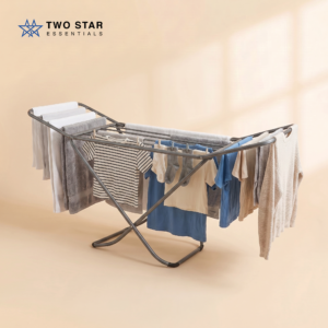 Foldable Stainless Steel Clothes Drying Rack – Space-Saving Laundry Stand for Indoor/Outdoor Use by Two Star Essentials